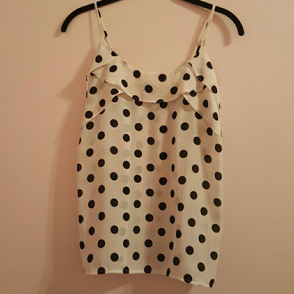 Ro & De Tops - Ro & De Polka dot spaghetti strap tank top blouse